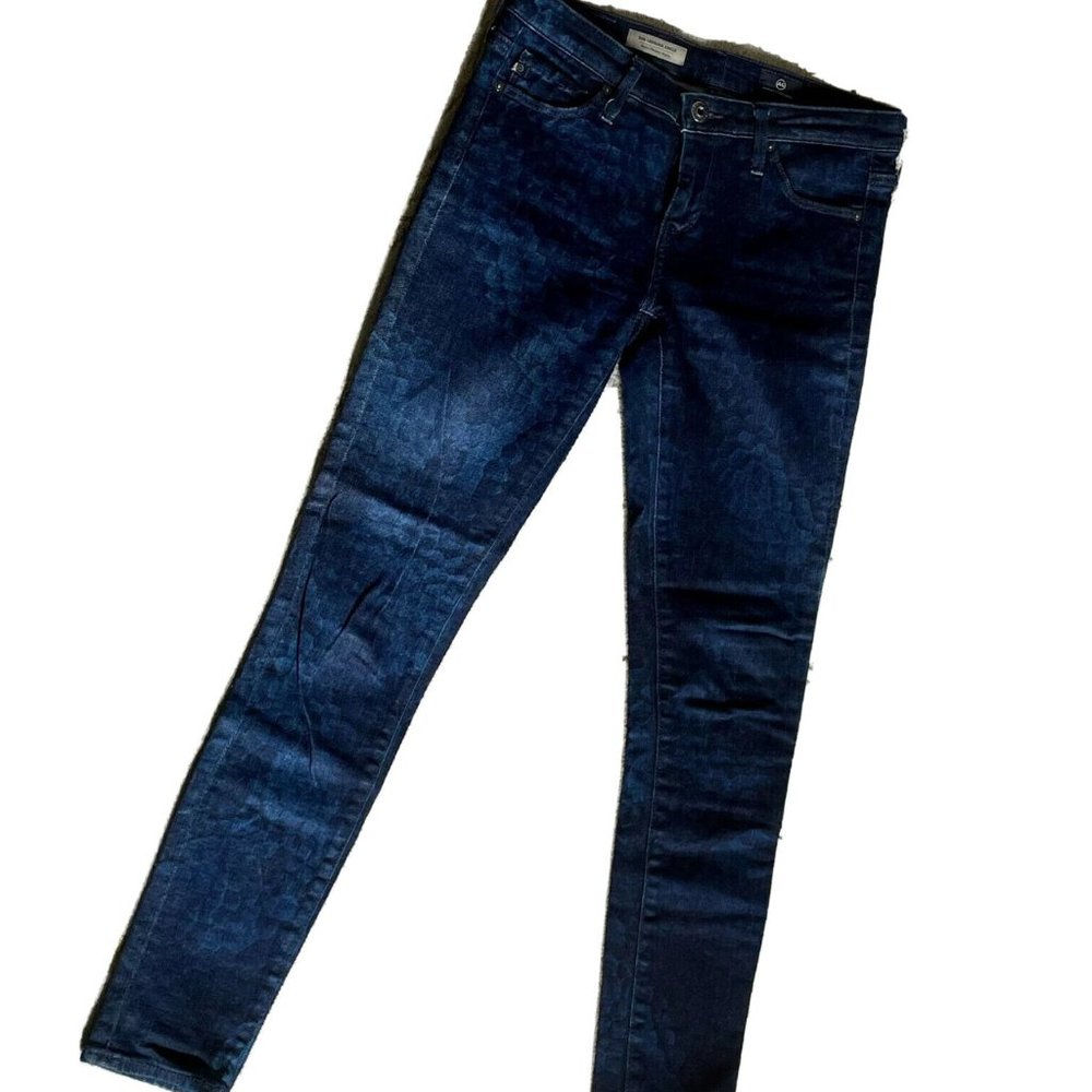 AG ADRIANO GOLDSCHMIED Dark Wash Legging Ankle Jeans w/ subtle Pattern Size 25